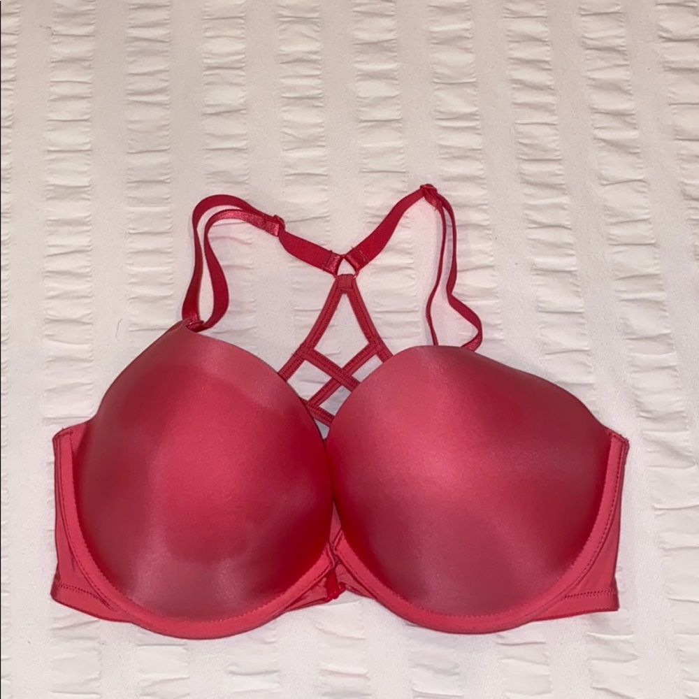 Pink Victoria’s Secret racer back push up bra